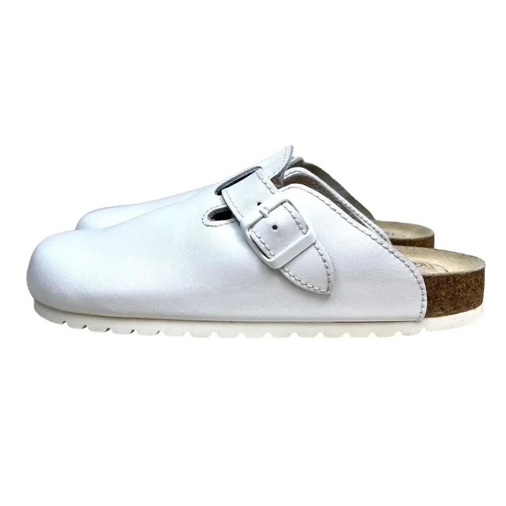 Dr Mauch Sandal Mule Slip On Reflex Five Zone Comfort White Leather‎ Men EUR 41